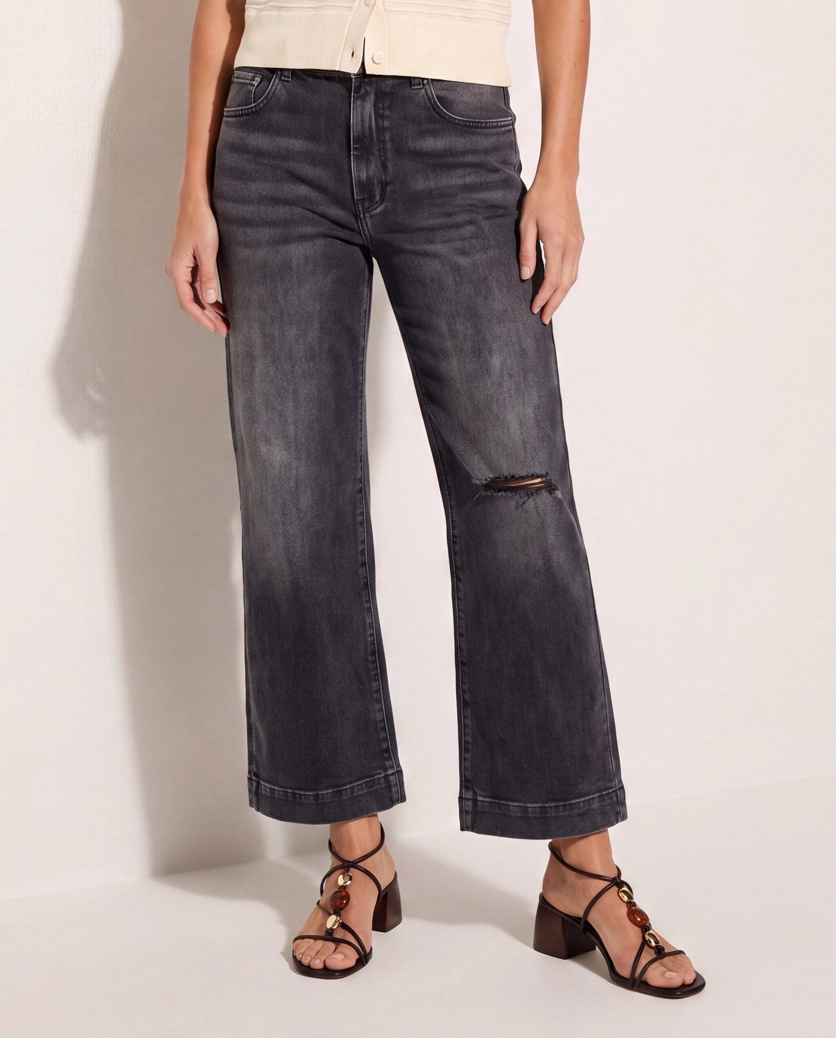 Dark Shore $|& SEAS Gigi High Rise Boyfriend Ankle Jean - SOF Front