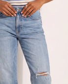 Saltwater $|& SEAS Gigi High Rise Boyfriend Ankle Jean - SOF Full Front