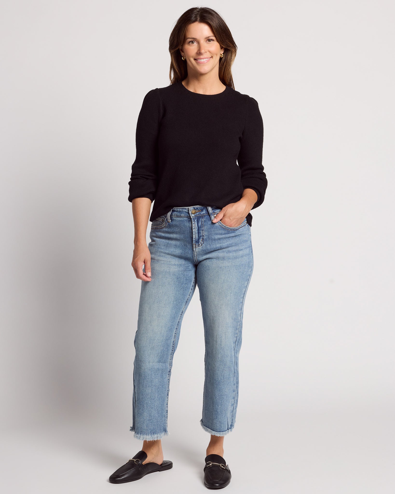 Saltwater $|& Herizon Roam Distressed Cropped Wide Leg Jean - UGC On Fig