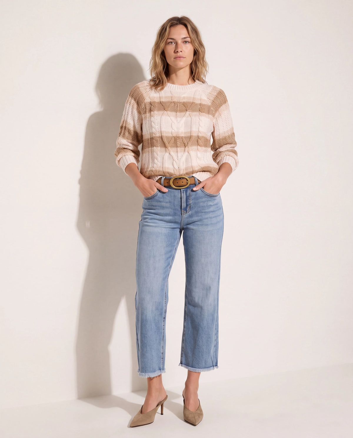 Saltwater $|& Herizon Roam Distressed Cropped Wide Leg Jean - SOF Detail