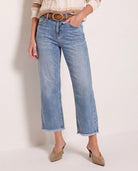 Saltwater $|& Herizon Roam Distressed Cropped Wide Leg Jean - SOF Front