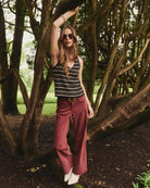 Bordeaux $|& SEAS Layla Wide Leg Pant - SOF Side