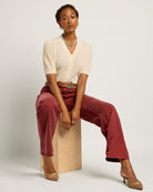 Bordeaux $|& SEAS Layla Wide Leg Pant - UGC On Fig