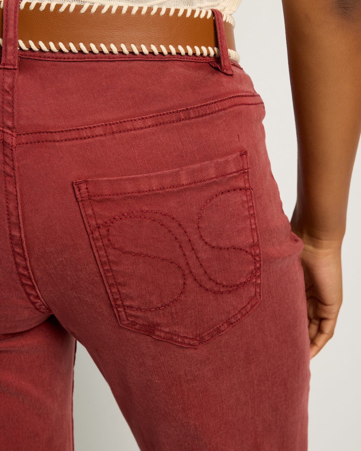 Bordeaux $|& SEAS Layla Wide Leg Pant - SOF Full Front