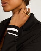 Black $|& SEAS Abigail Ribbed Cuff Blazer - VOF Front