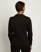 Black $|& SEAS Abigail Ribbed Cuff Blazer - SOF Back