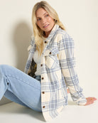 Canyon Plaid $|& SEAS Geena Microfleece Shacket - VOF Front
