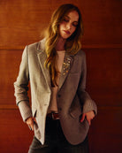 Heather Grey $|& SEAS Cathy Ribbed Cuff Blazer - SOF Side