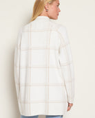 Cream Plaid $|& SEAS Riverbank Elongated Coatigan - SOF Back