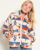 Cream/Cedar $|& Herizon Printed Microfleece Jacket - SOF Front