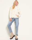 Cream Plaid $|& Herizon Printed Microfleece Jacket - UGC On Fig