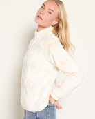 Cream Plaid $|& Herizon Printed Microfleece Jacket - SOF Full Front