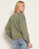 Olive Branch $|& Herizon Hazel Knit Bomber Jacket - SOF Back