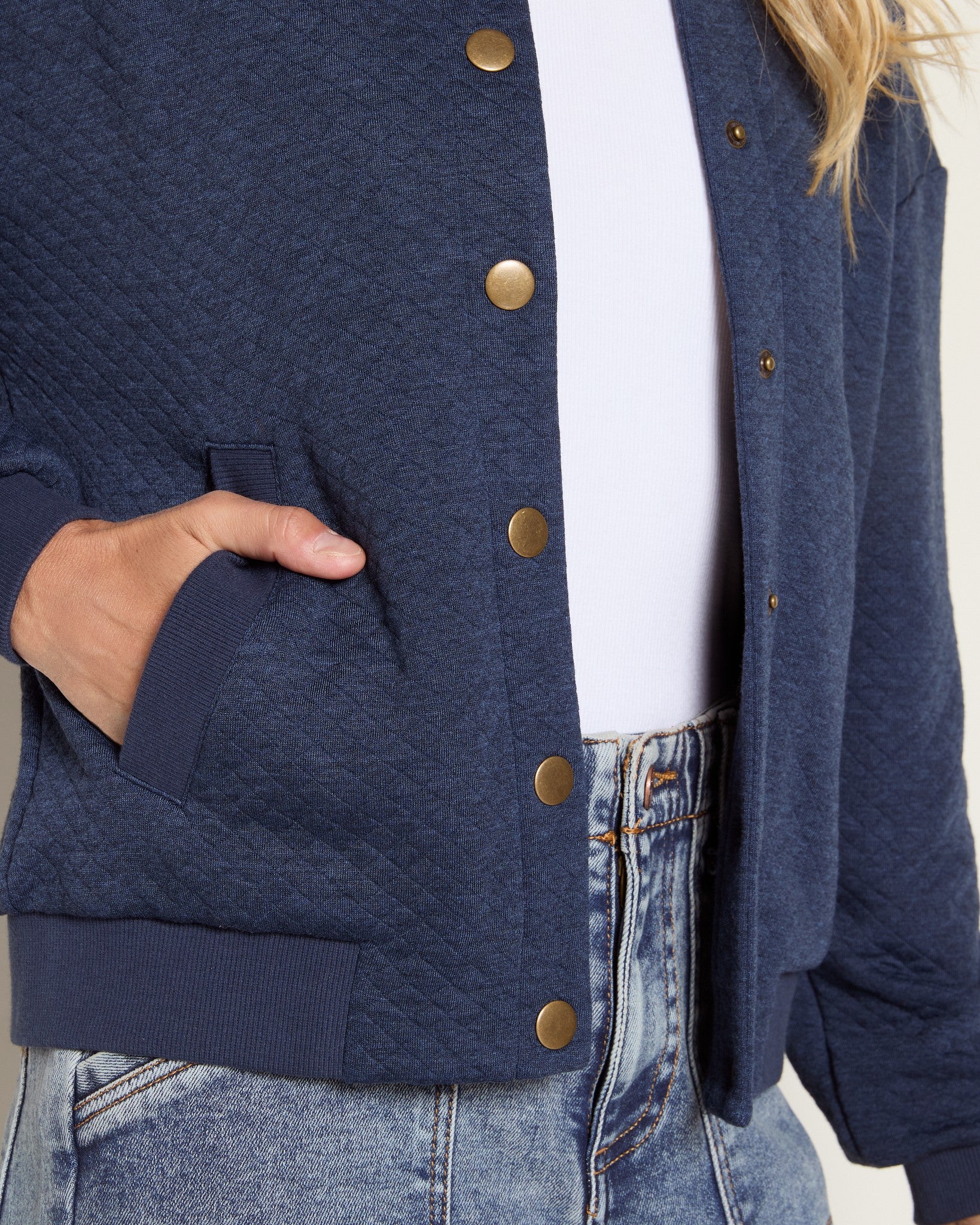 Mariner Midnight $|& Herizon Hazel Knit Bomber Jacket - SOF Full Front