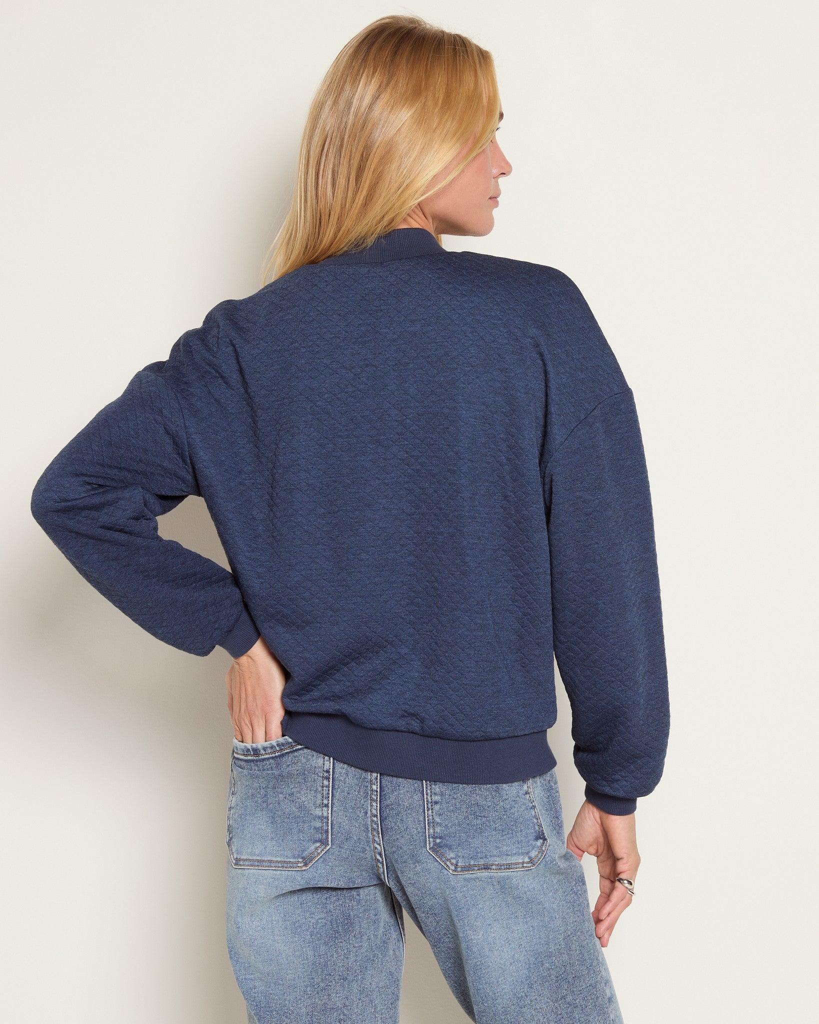 Mariner Midnight $|& Herizon Hazel Knit Bomber Jacket - SOF Back