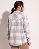 Canyon Plaid $|& SEAS Geena Microfleece Shacket - SOF Back