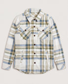 Ivory Plaid $|& SEAS Geena Microfleece Shacket - Hanger Detail