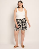 Blk/Nat $|& Loveappella Printed Woven Shorts - UGC On Fig