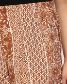 Mocha/Off White $|& Loveappella Printed Woven Shorts - SOF Full Front