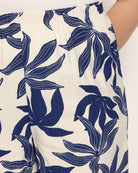 Ivory/Denim $|& Loveappella Printed Woven Shorts - SOF Full Front