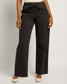 Graphite $|& SEAS Ellie Mid Rise Drawstring Straight Leg Pant - SOF Front