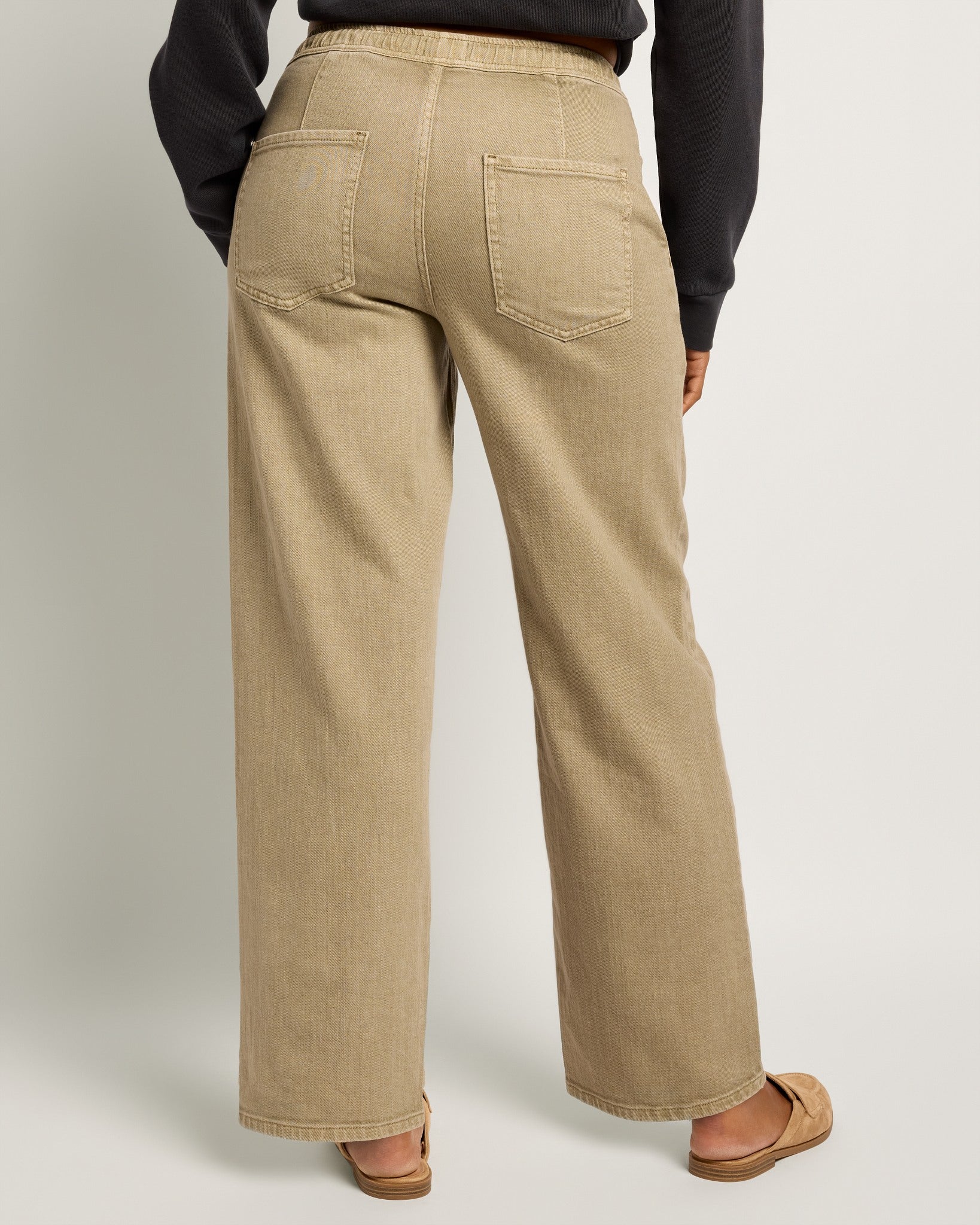 Pebble $|& SEAS Ellie Mid Rise Drawstring Straight Leg Pant - SOF Back