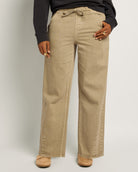Pebble $|& SEAS Ellie Mid Rise Drawstring Straight Leg Pant - SOF Front