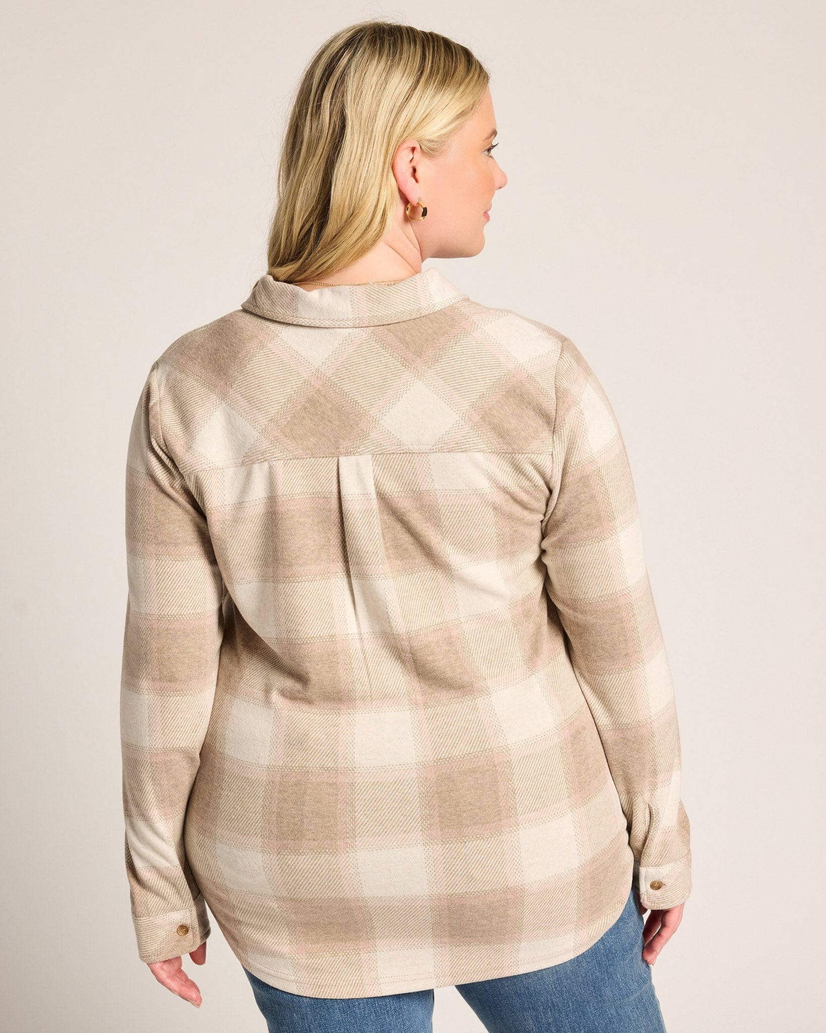 Sand Taupe Plaid $|& Thread & Supply Lewis Plaid Shirt - SOF Back