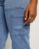 Denim Blue $|& SEAS Liz High Rise Cargo Ankle Pant - VOF Front