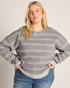 Grey Mint Stripe $|& Thread & Supply Ely Striped Sweater - SOF Full Front