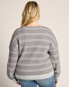 Grey Mint Stripe $|& Thread & Supply Ely Striped Sweater - SOF Back