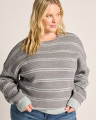 Grey Mint Stripe $|& Thread & Supply Ely Striped Sweater - SOF Front