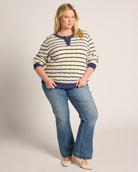 Off White Navy Stripe $|& Thread & Supply Gemma Sweater - UGC On Fig
