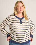 Off White Navy Stripe $|& Thread & Supply Gemma Sweater - SOF Front