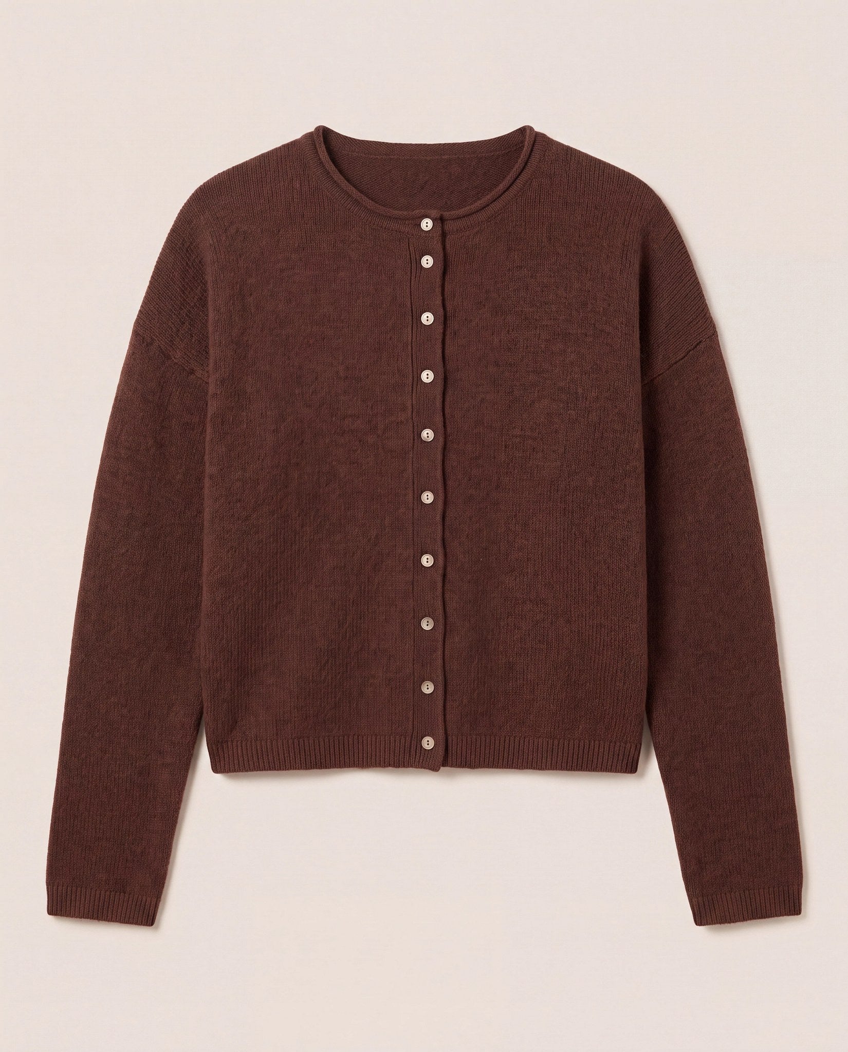 Heather Mahogany $|& Thread & Supply Dover Cardigan - Hanger Detail
