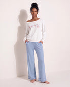 White $|& SEAS Pillow Talk Off Shoulder Sweatshirt - UGC On Fig