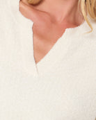 Cream $|& SEAS Starlight Knit Henley - SOF Full Front