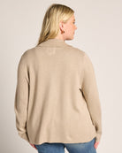 Oatmeal $|& Thread & Supply Naomi Ultra Soft Sweater Jacket - SOF Back