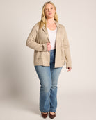 Oatmeal $|& Thread & Supply Naomi Ultra Soft Sweater Jacket - UGC On Fig