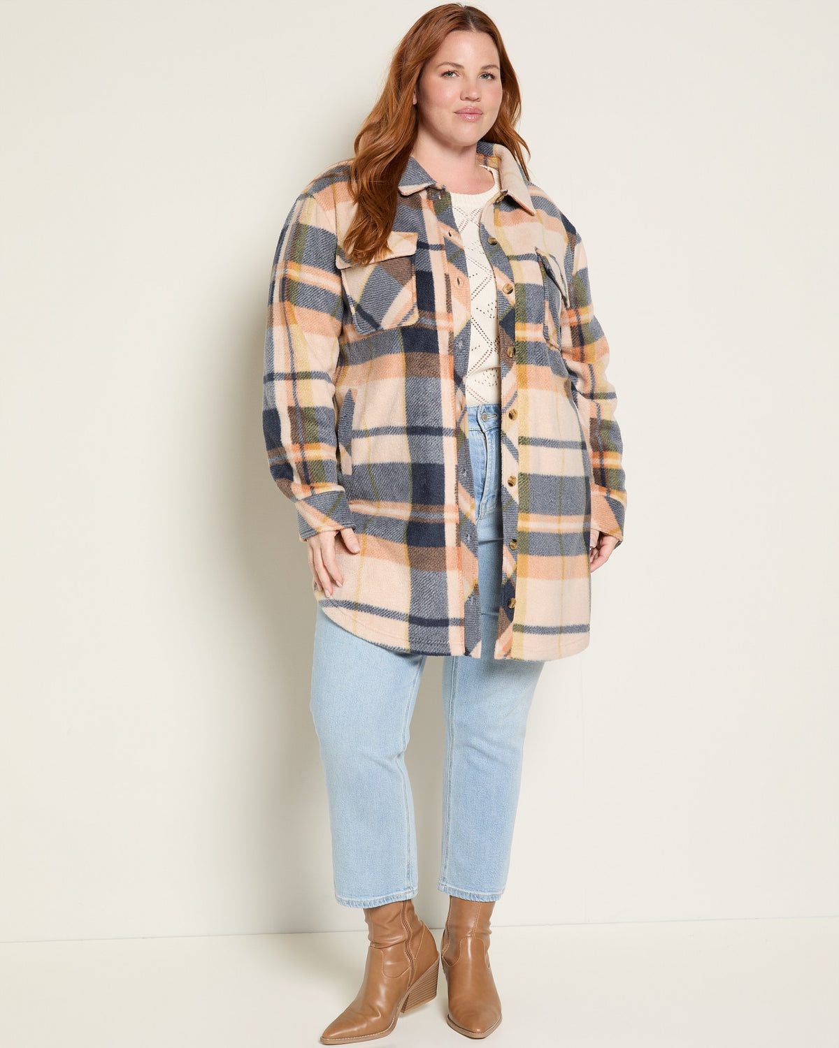 Navy Copper Plaid $|& Thread & Supply Roswell Jacket - UGC On Fig