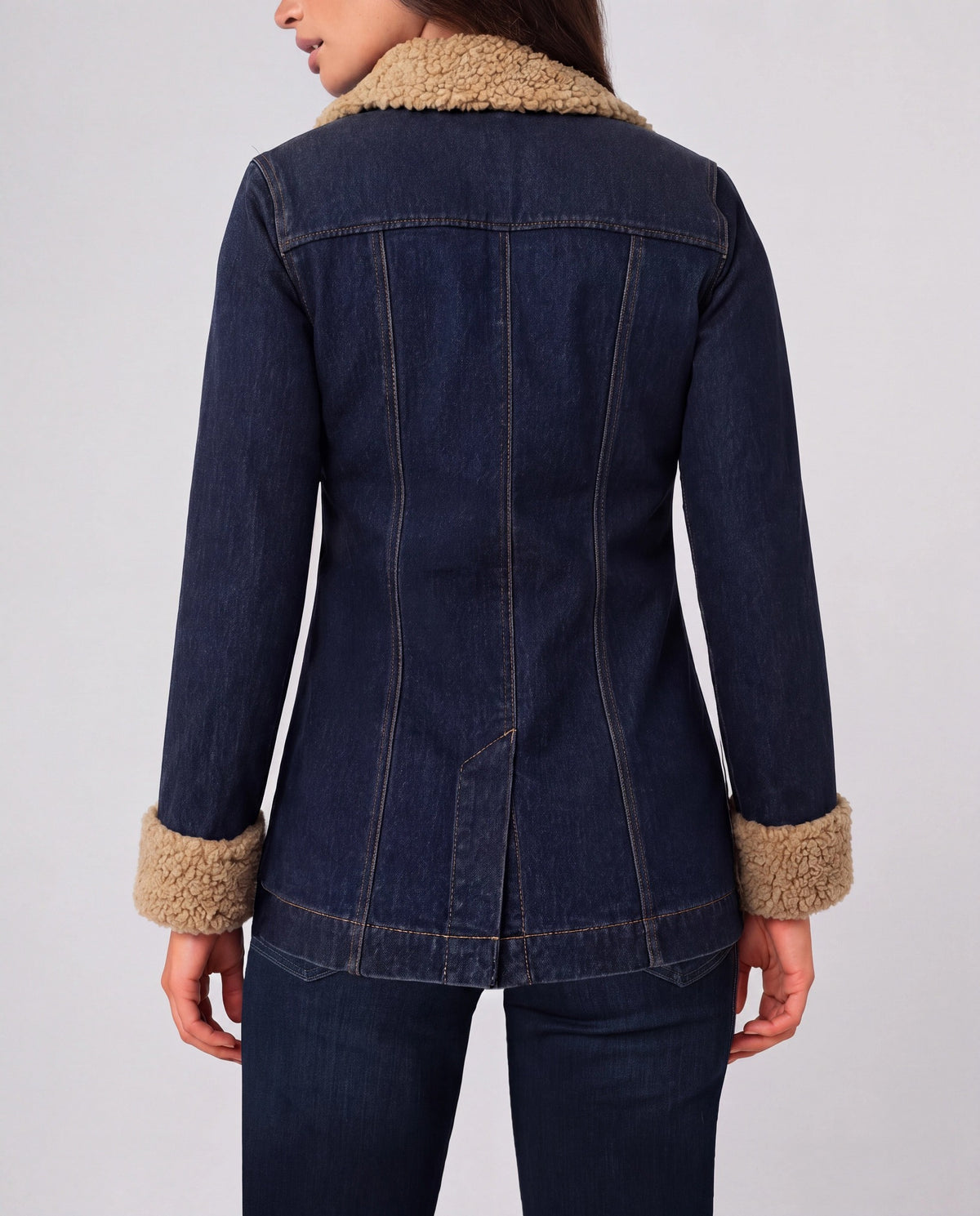 Rinse Wash $|& Liverpool Sherpa Trimmed Denim Jacket - Hanger Side