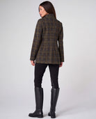 Olive/Multi Tartan Plaid $|& Liverpool Funnel Neck Field Jacket - Hanger Side
