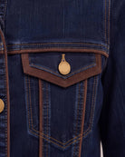 Riverwalk $|& Liverpool Classic Trucker Jacket with Velvet Detail - Hanger Back