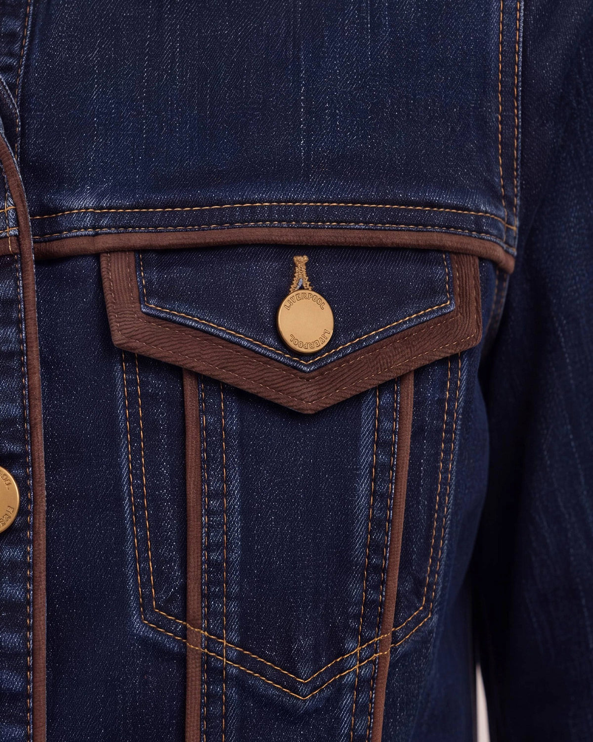 Riverwalk $|& Liverpool Classic Trucker Jacket with Velvet Detail - Hanger Back