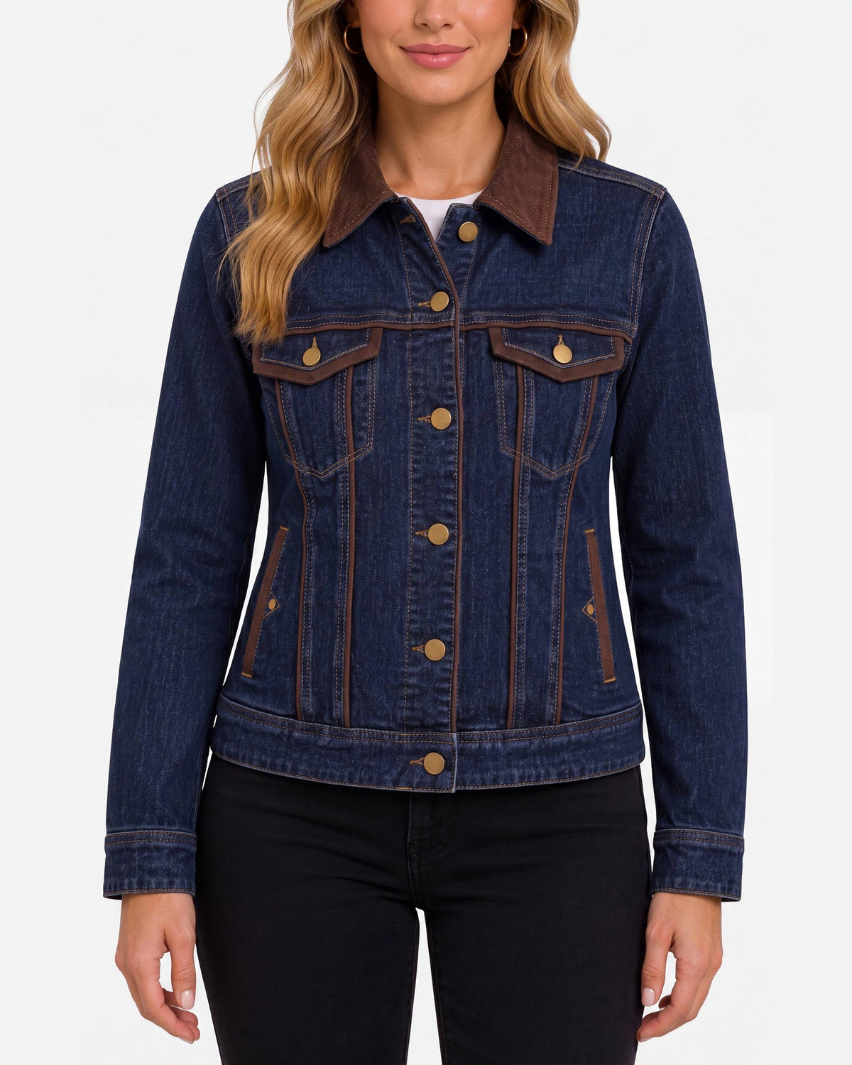 Riverwalk $|& Liverpool Classic Trucker Jacket with Velvet Detail - VOF Detail
