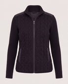 Black $|& Liverpool Zip Front Quilted Sweater Jacket - Hanger Detail