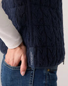 Heather Navy $|& Liverpool Reversible Quilted Sweater Vest - Hanger Back