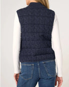 Heather Navy $|& Liverpool Reversible Quilted Sweater Vest - Hanger Side