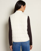 Cream $|& Liverpool Reversible Quilted Sweater Vest - SOF Back