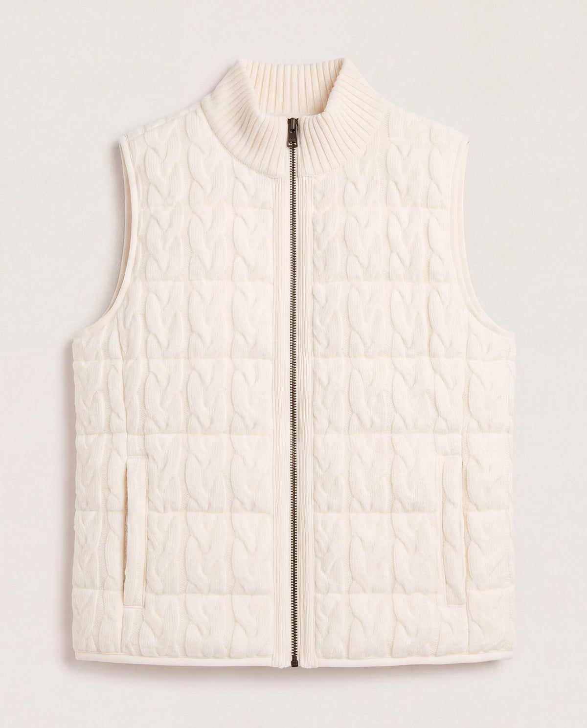 Cream $|& Liverpool Reversible Quilted Sweater Vest - Hanger Detail